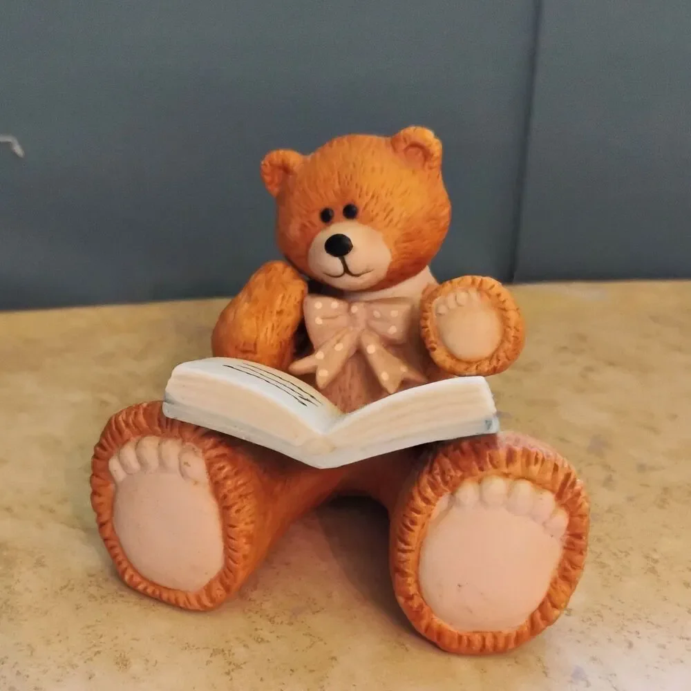 1985 Bear Feet Family Ceramic Bear with Book